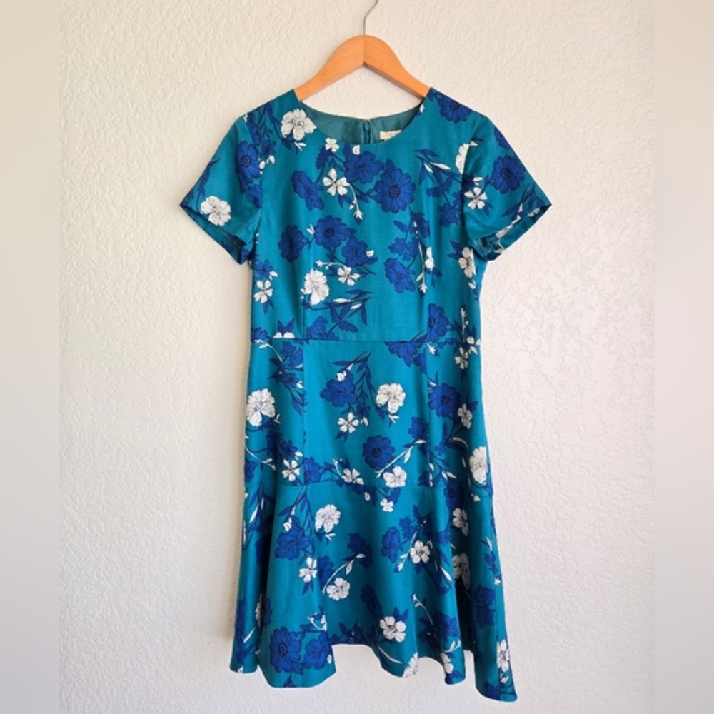 J.Crew Silky Blue Floral Dress, Size 10